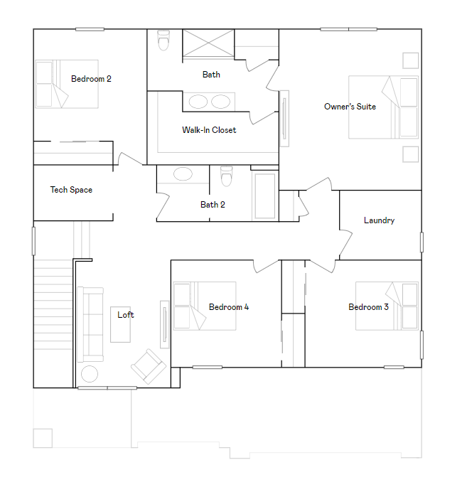 Markham upper level floorplan
