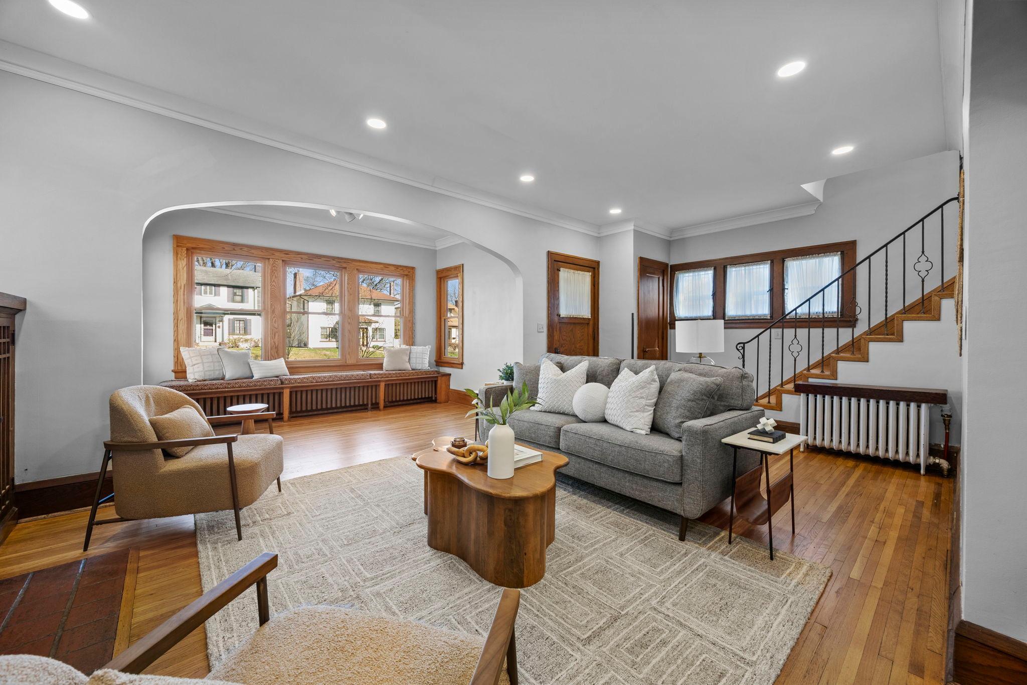 Living room to sunroom view