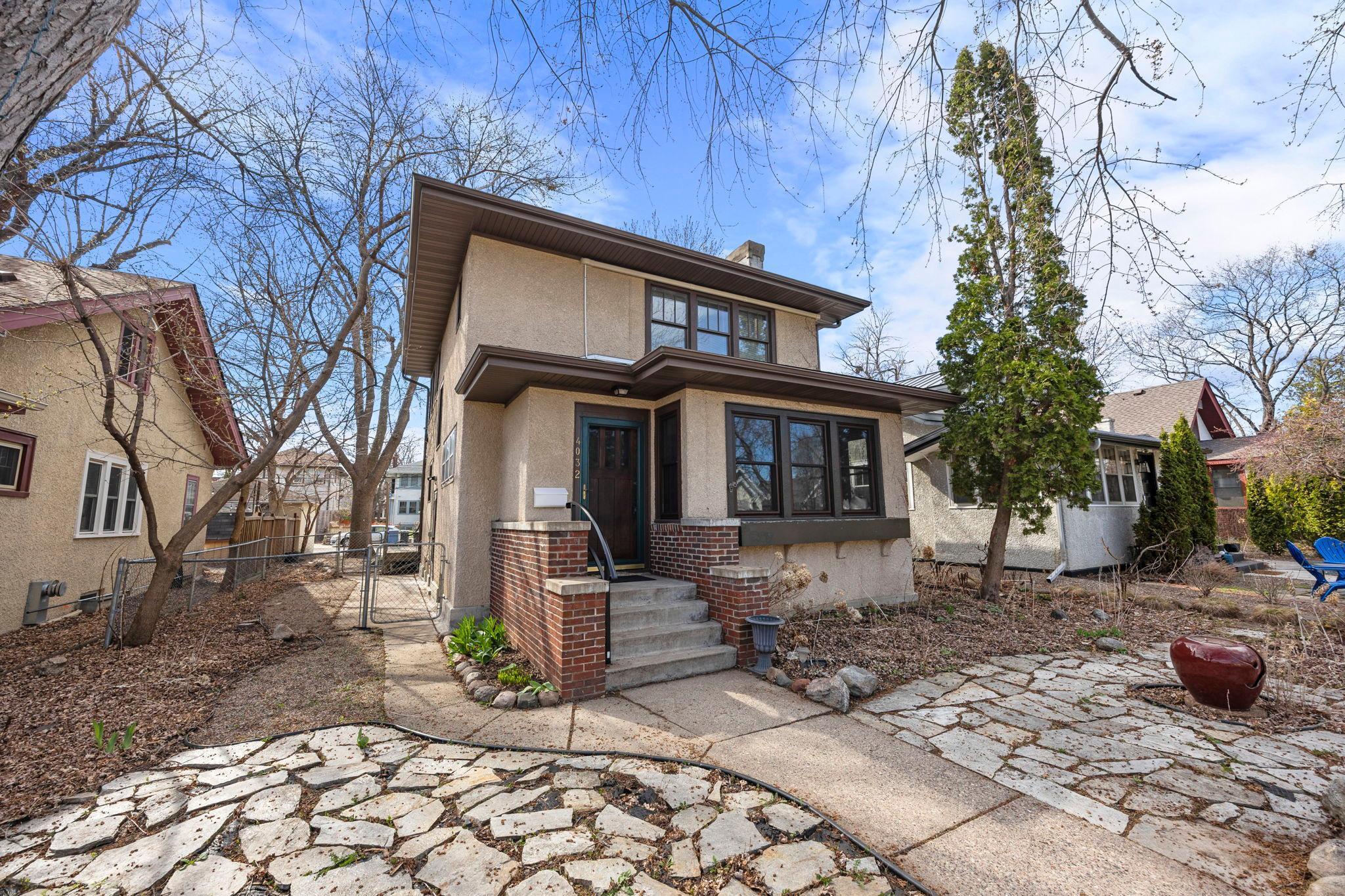 Note the stone patios