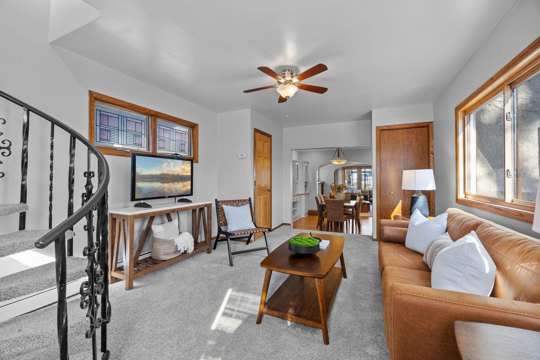 Family room to dining room view