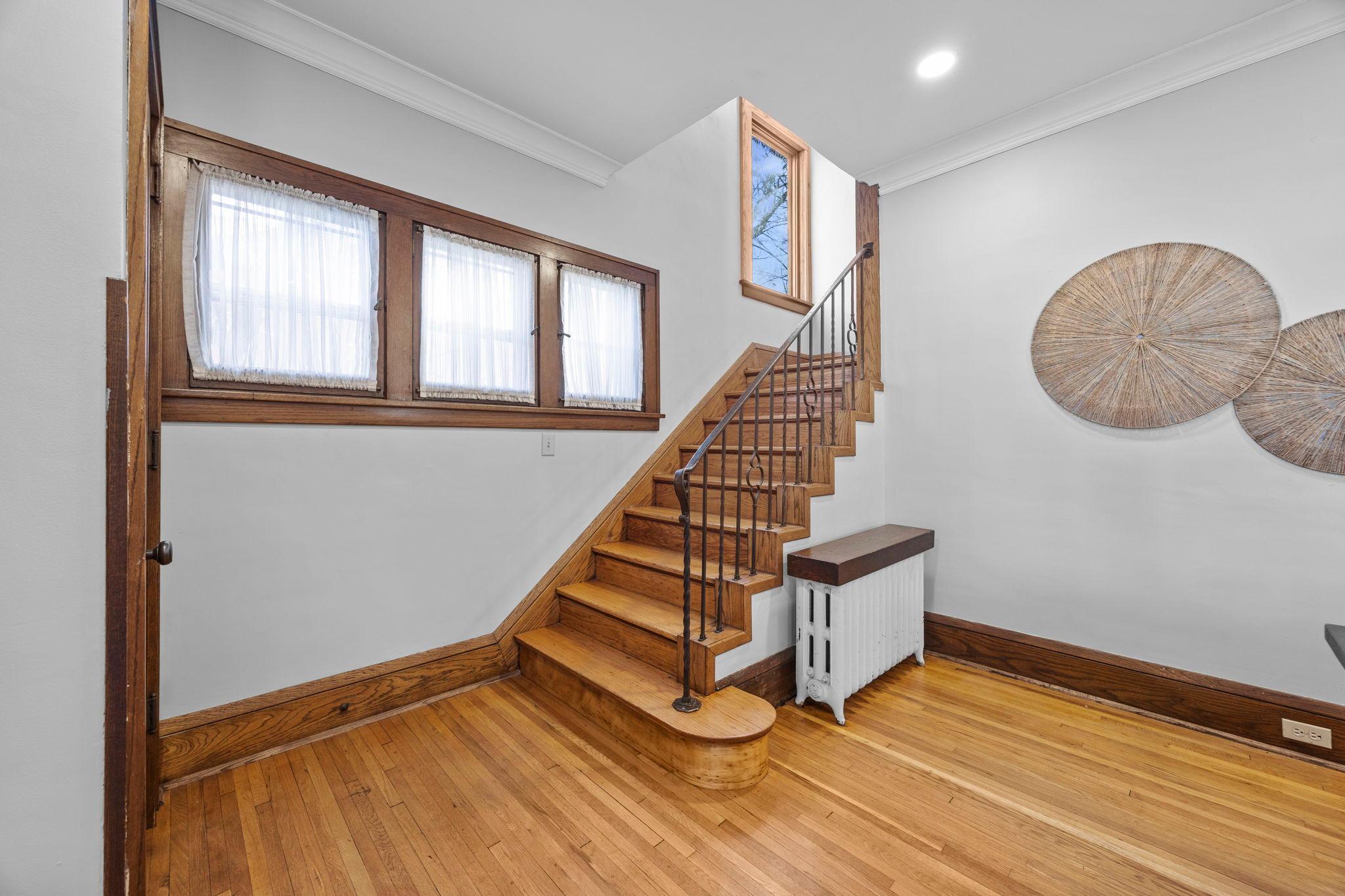 Open staircase to second floor