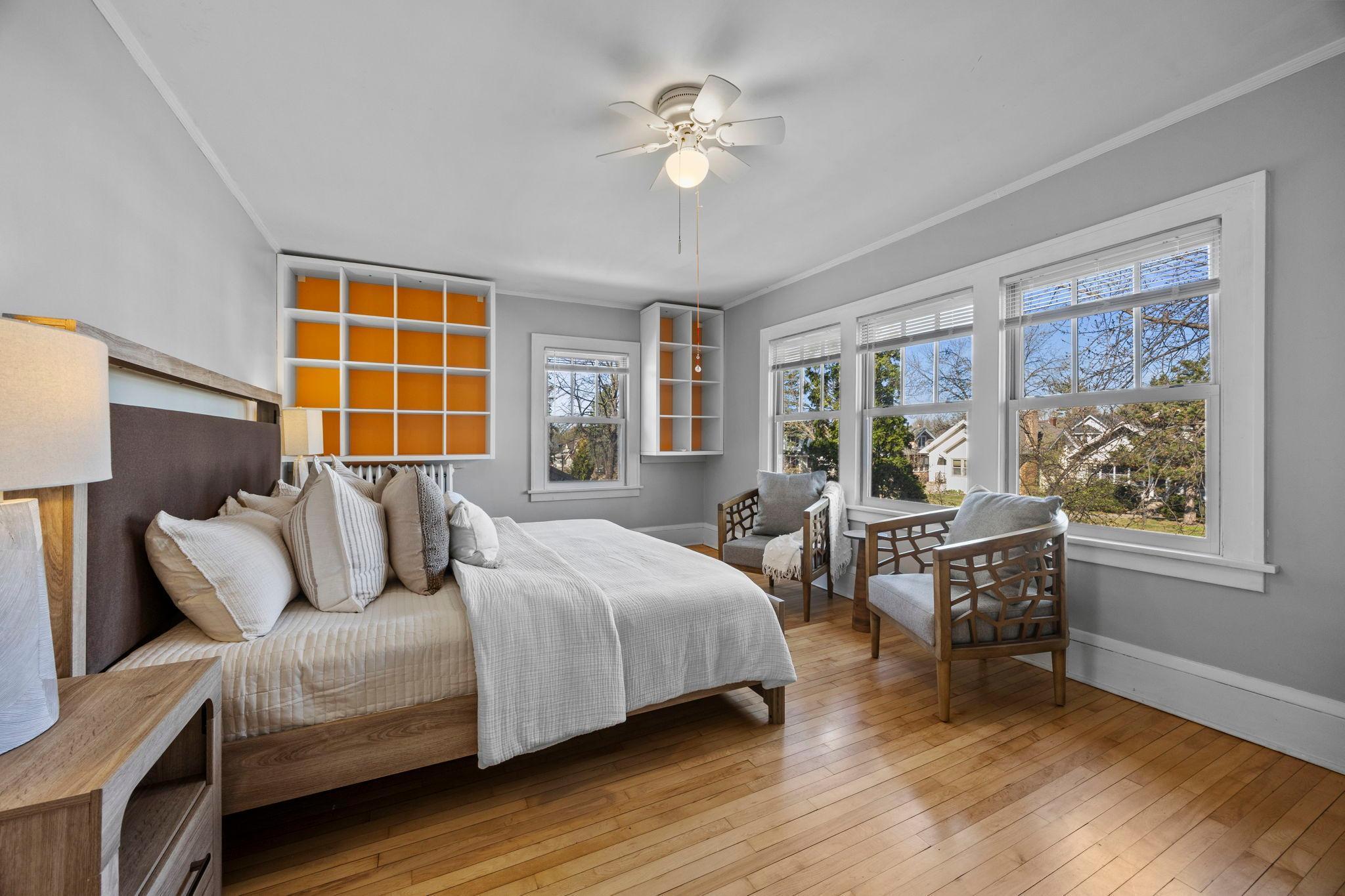 This bedroom faces Grand Ave S