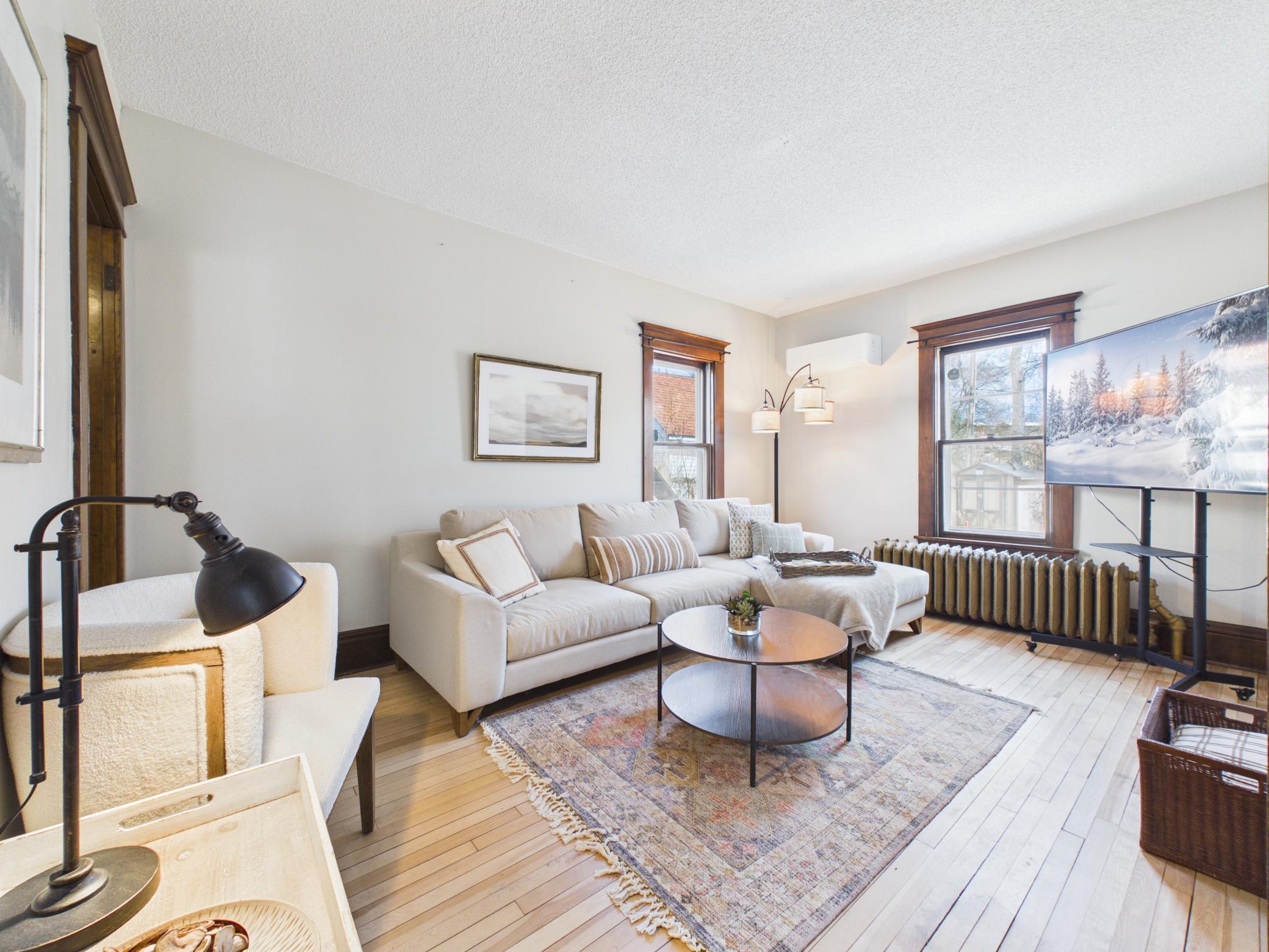 This is a main floor bedroom that is currently used as a family room.