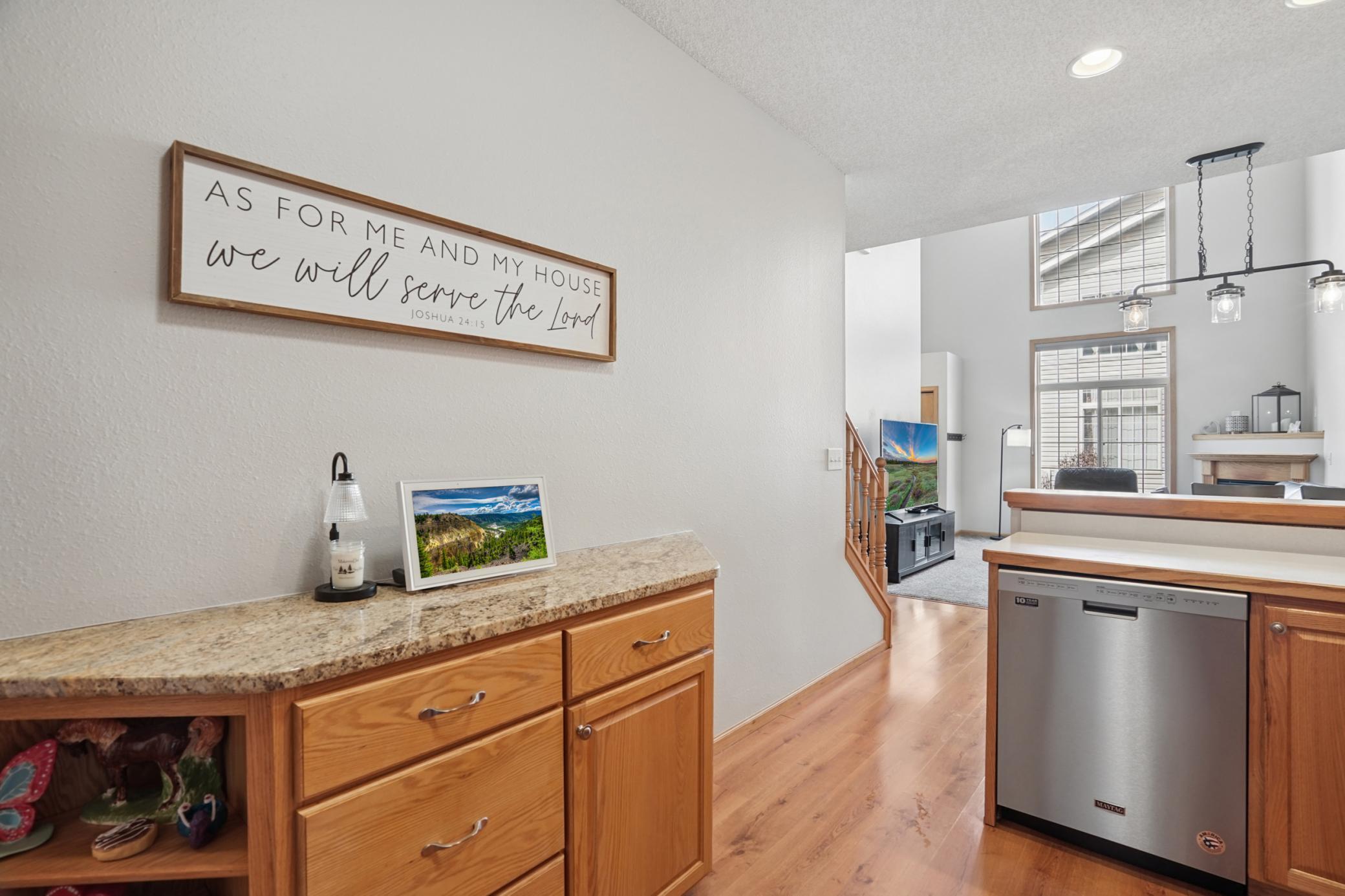 Built in Cabinet with granite top for extra storage
