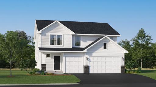 (Exterior rendering, actual home's finishes will vary.)