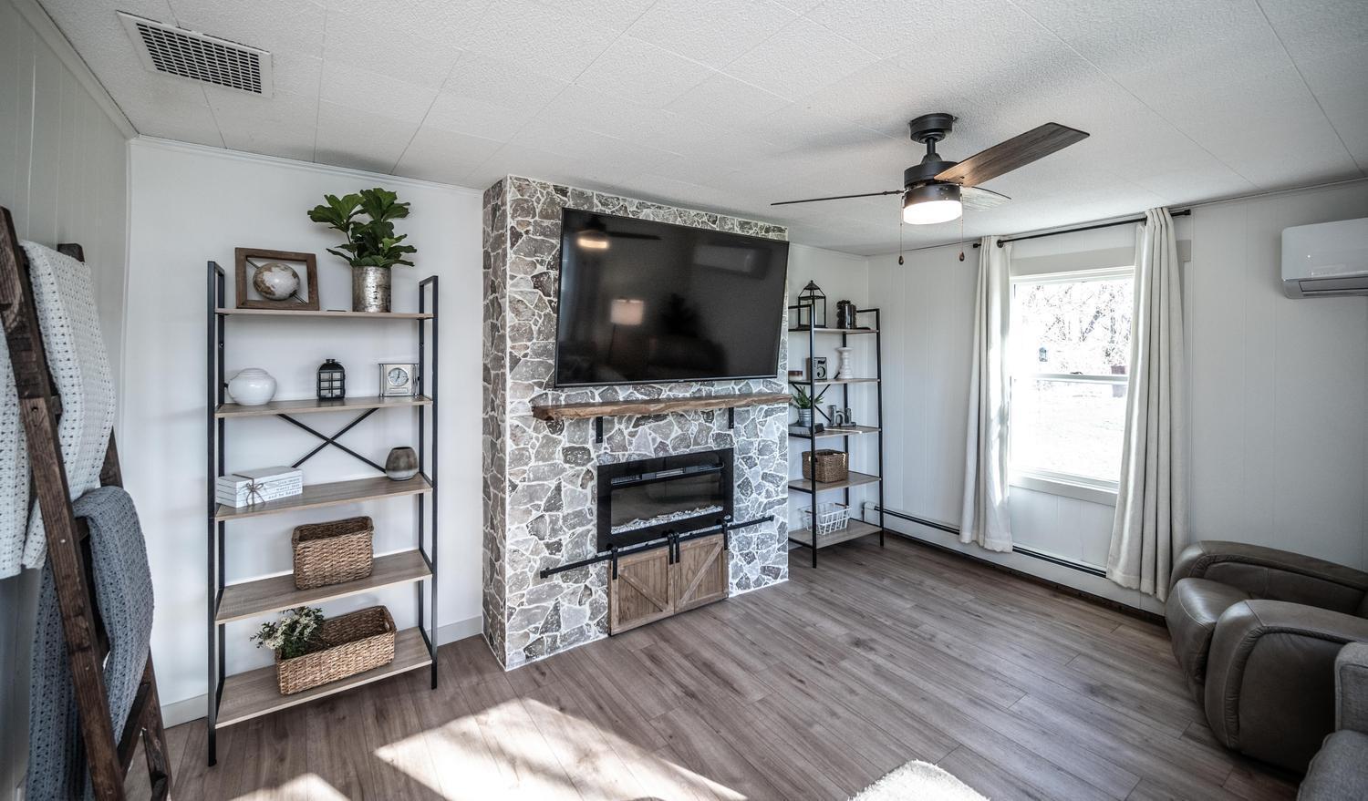 Living Room with Electric Fireplace
