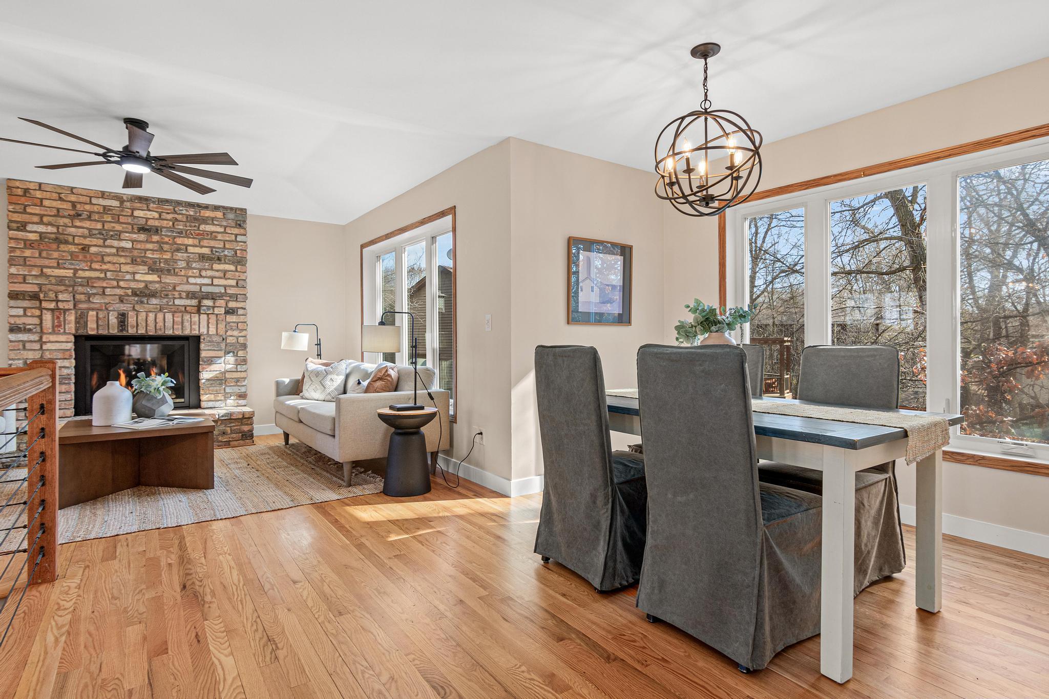 View from the dining area looking towards the living area.