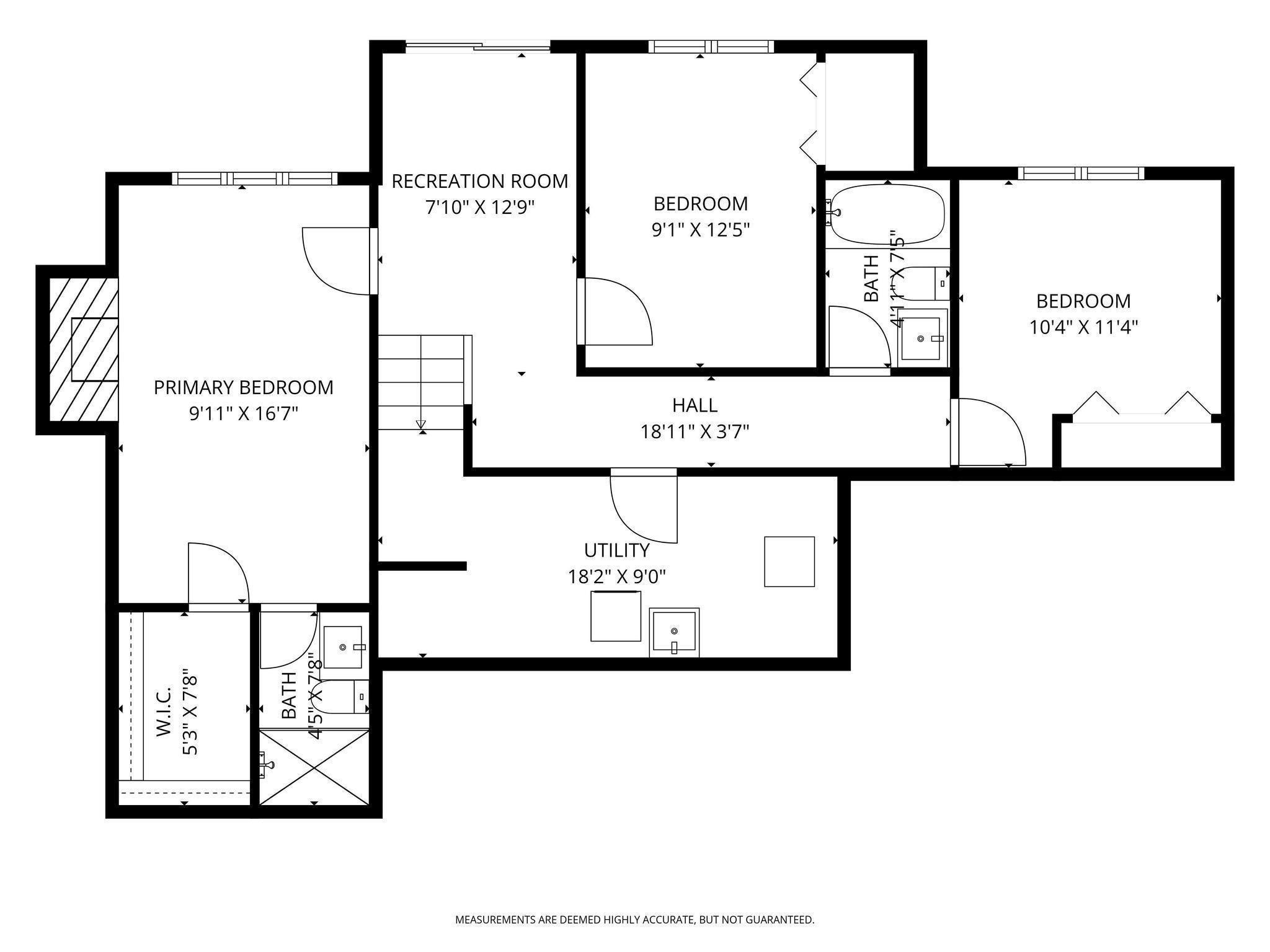 Lower level floor plan.