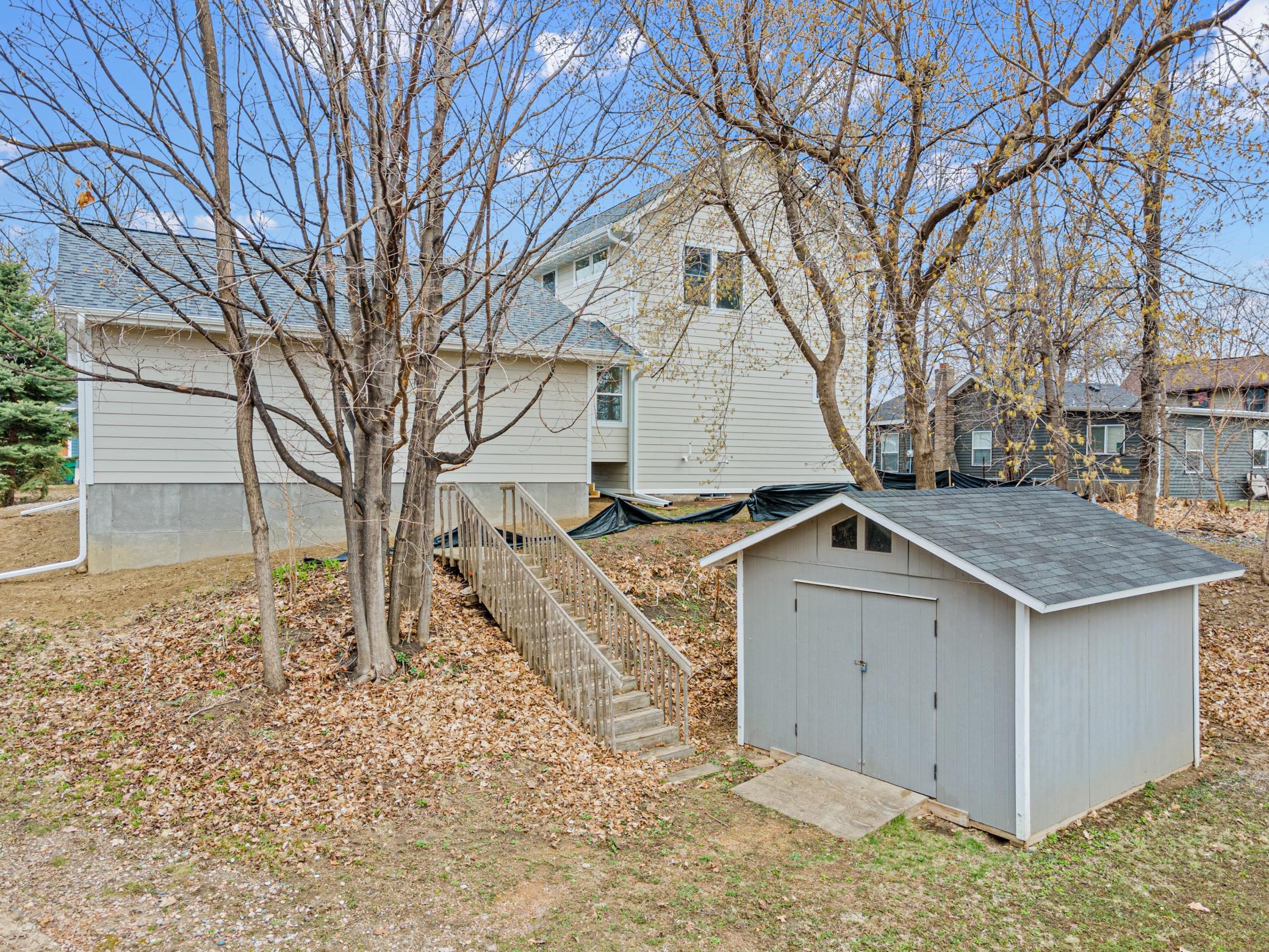 Rear of home to storage shed