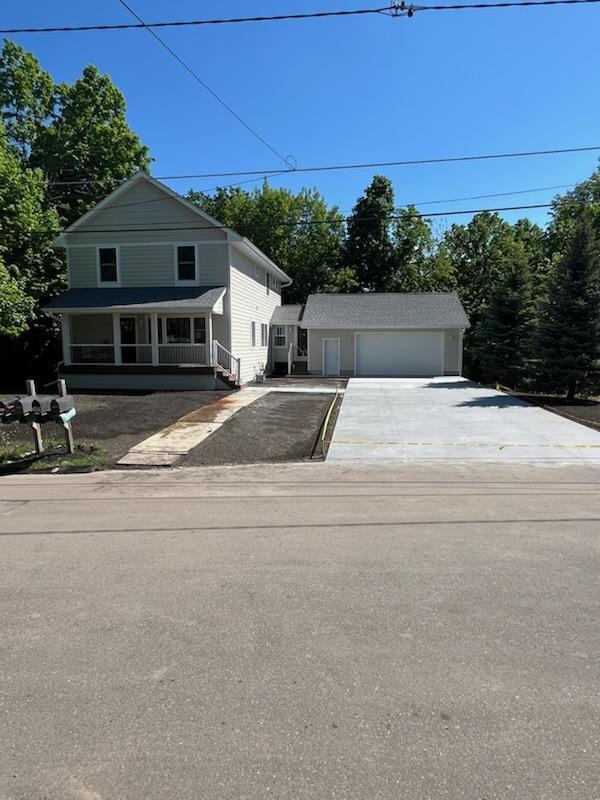 Concrete driveway and sidewalks