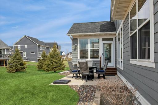Outdoor patio with room for grill and seating