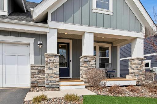 Inviting front porch with room for seating