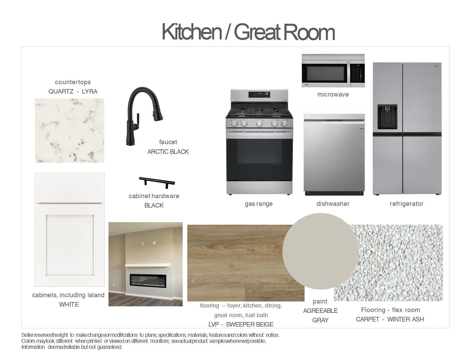 Interior finishes selected for this home. Exhibit may not depict exact color match.