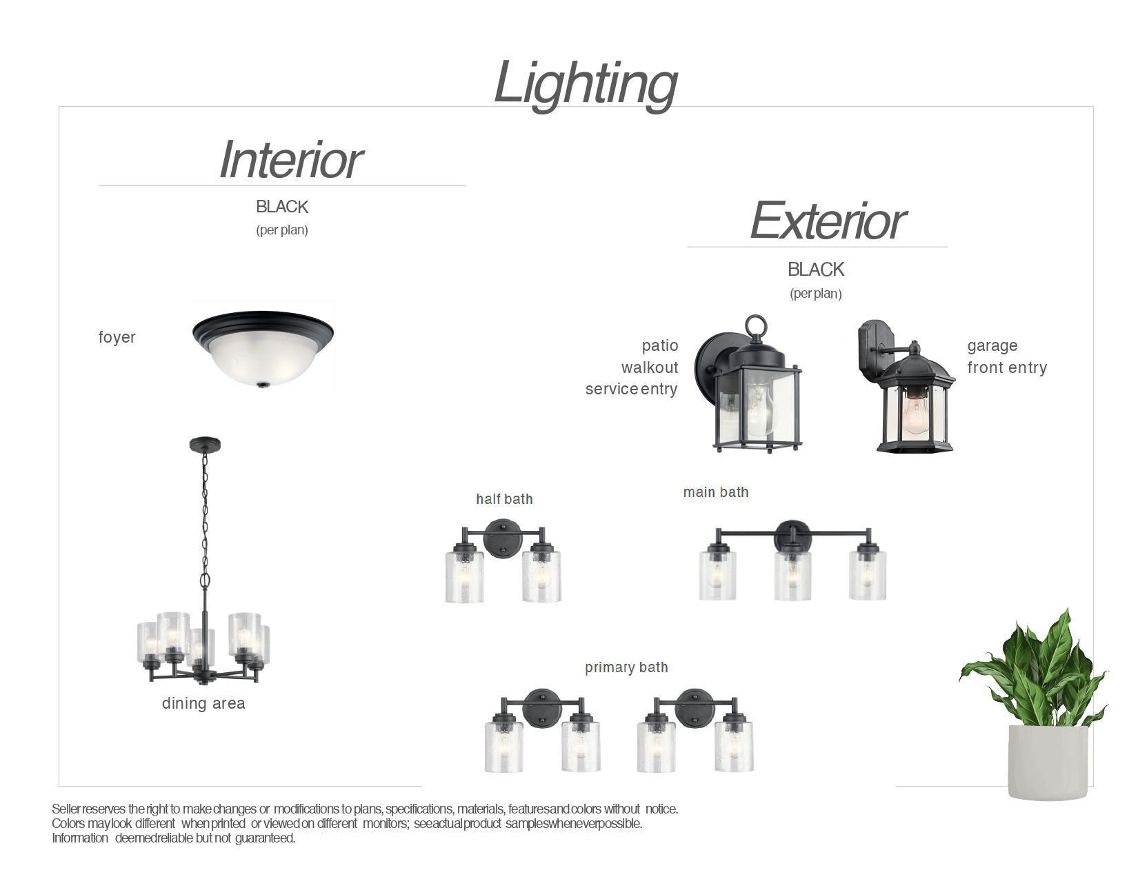 Interior finishes selected for this home. Exhibit may not depict exact color match.
