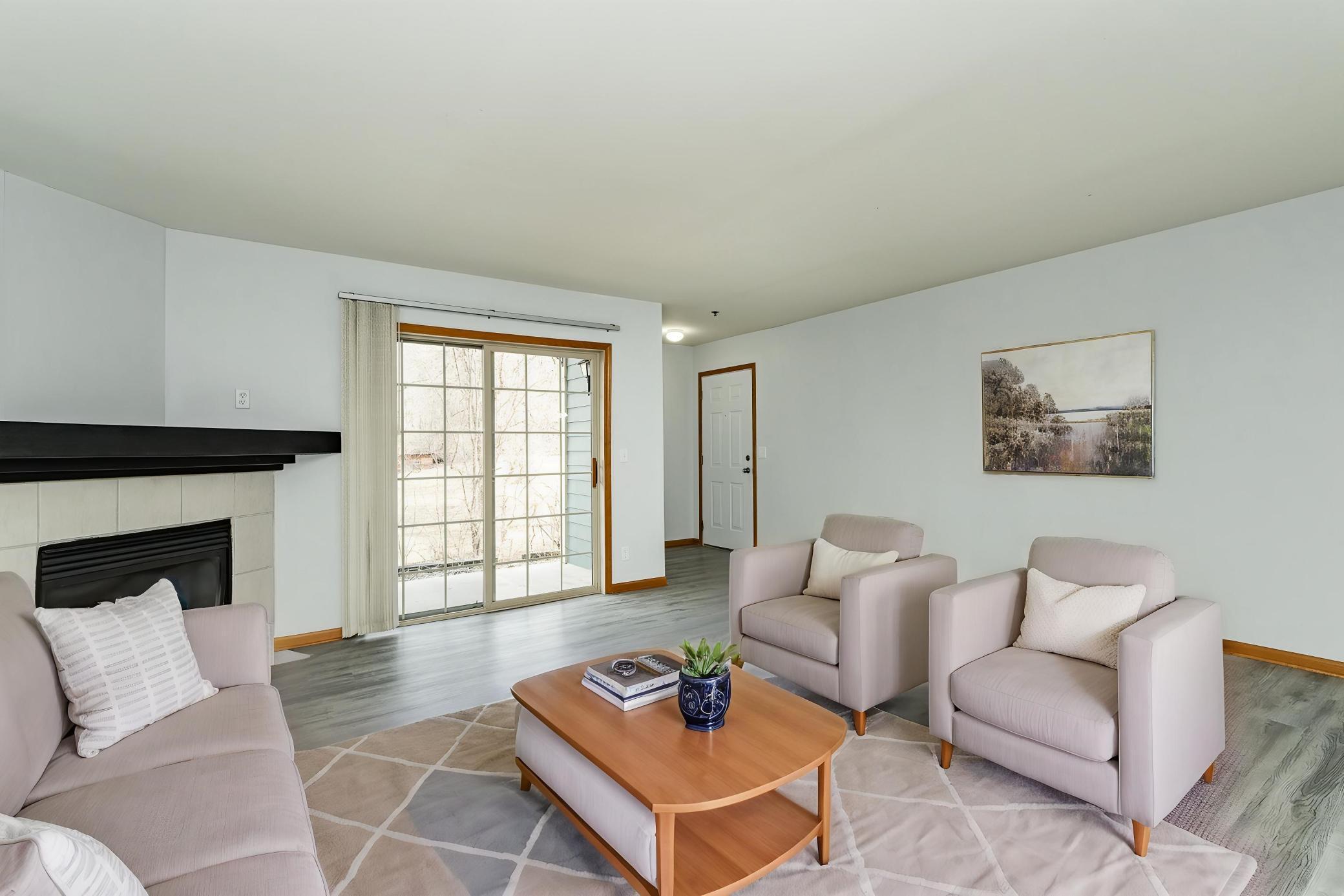 Virtually staged living room