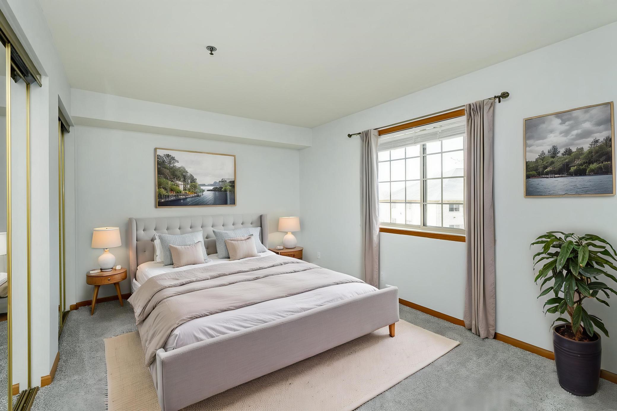 Virtually staged bedroom