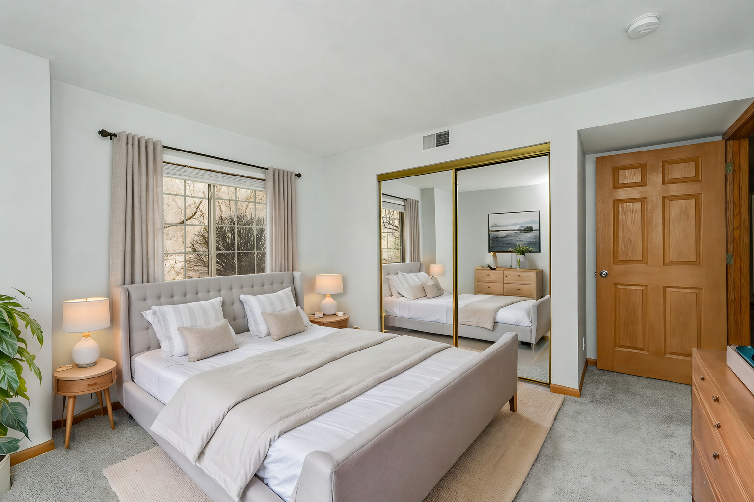 Virtually staged bedroom