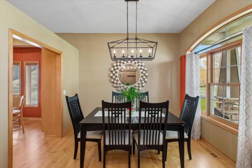 Separate formal dining room with wall of windows