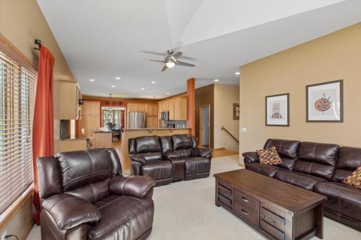 Living room opens to kitchen making nice, open floorplan