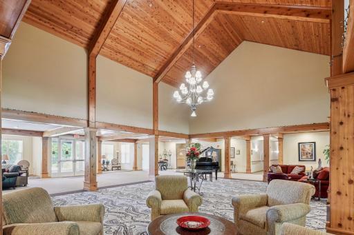 Down in the lobby there are many areas to gather with friends and family!