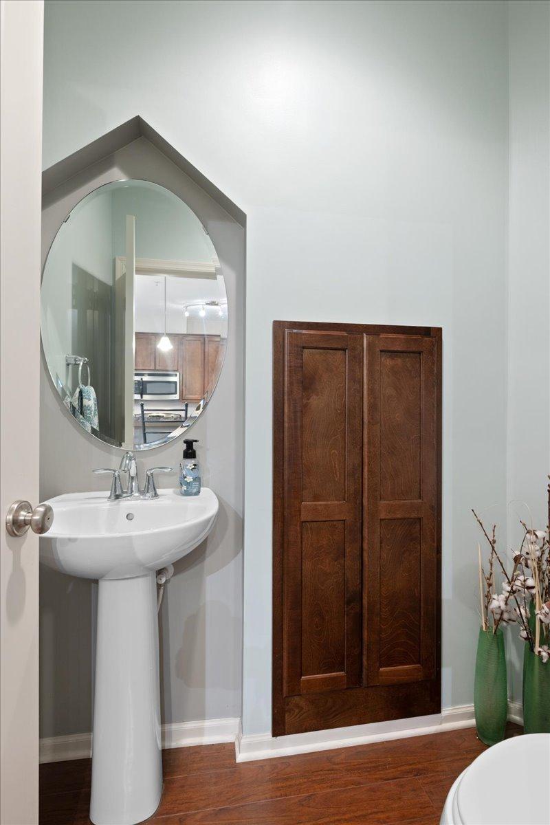 Convenient main floor powder room for guests and everyday use.