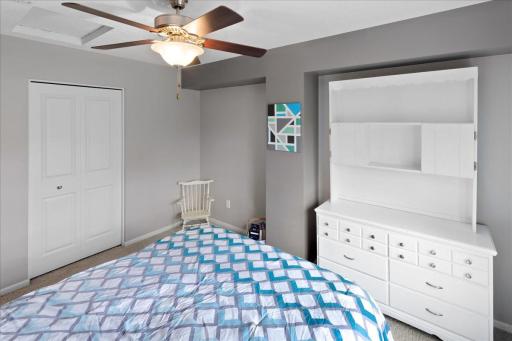 Thoughtfully Designed Bedroom with Built In Storage and Natural Light
