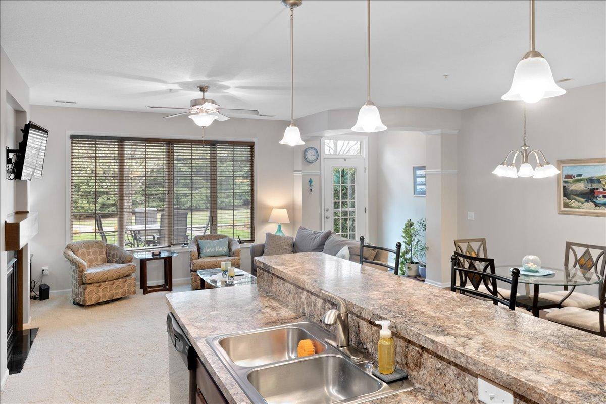 Stay connected while cooking: open sightlines into the living area.