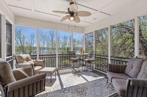 Screen porch with ceiling fan and amazing views!