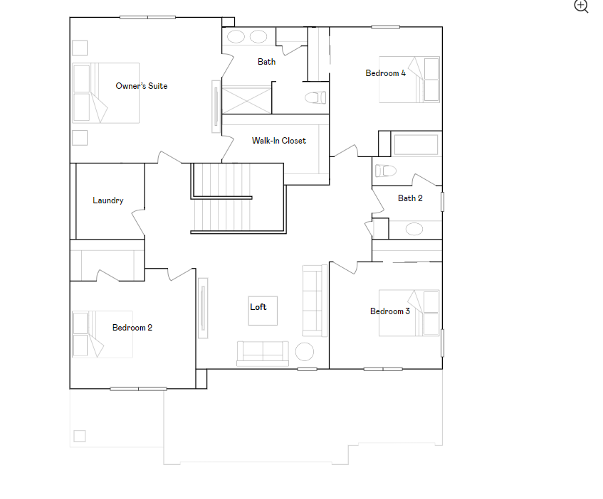 Berkley upper level floorplan.