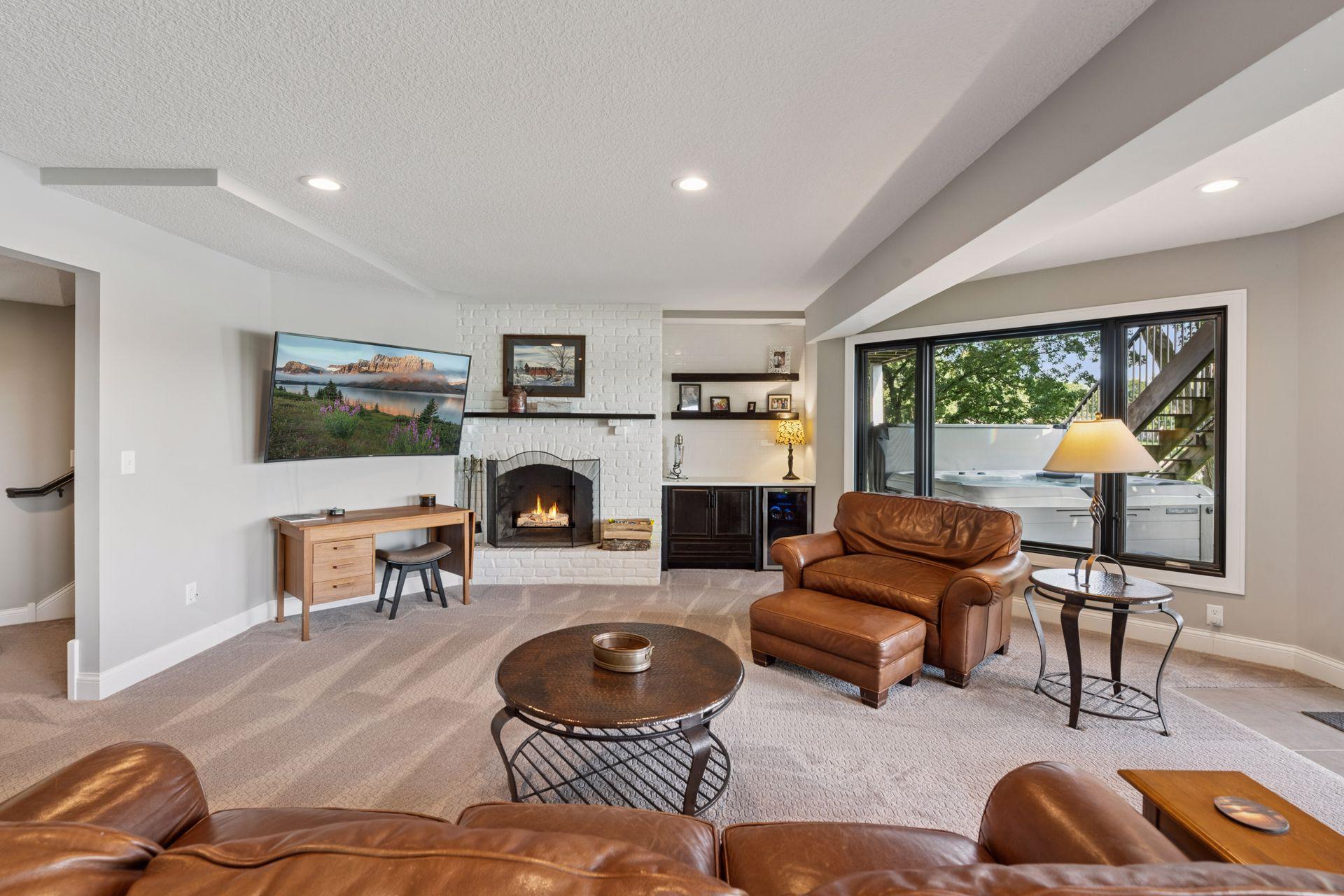 Dry bar with beverage fridge
