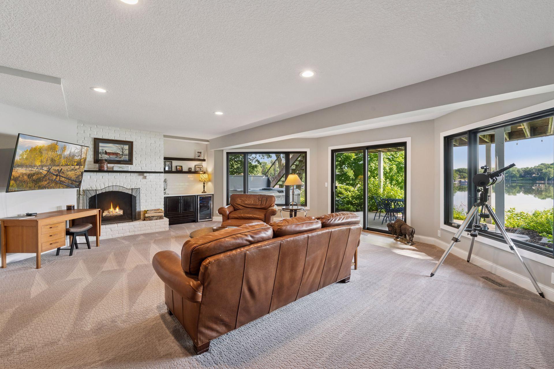 Wood burning fireplace