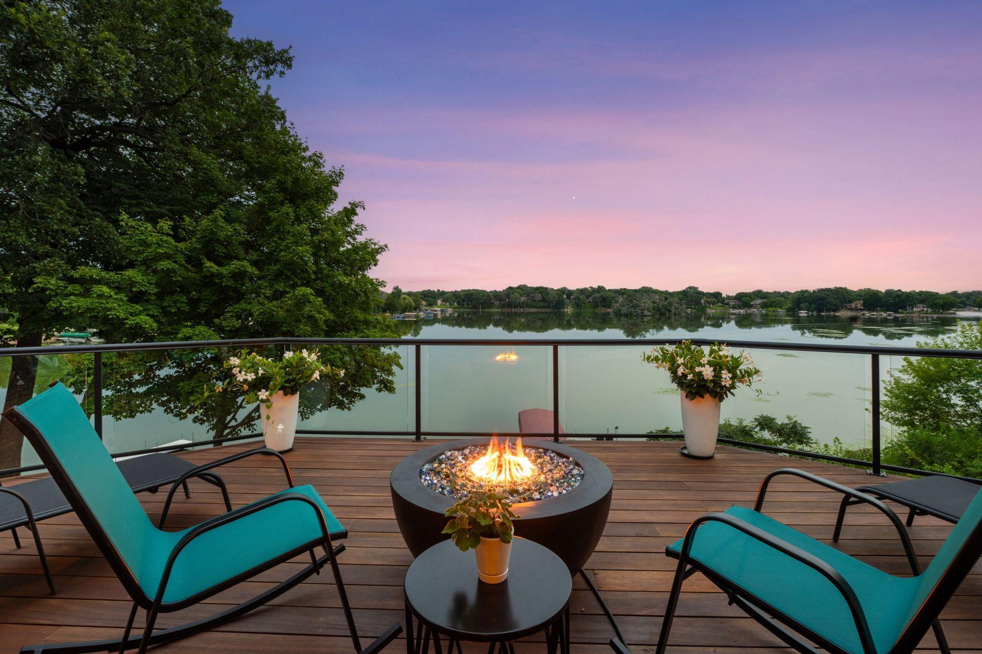 Sunset cascades onto the Lake