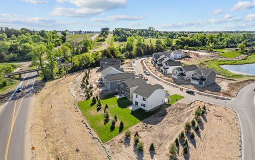 Aerial view of Capstone Homes at Mississippi Landing.