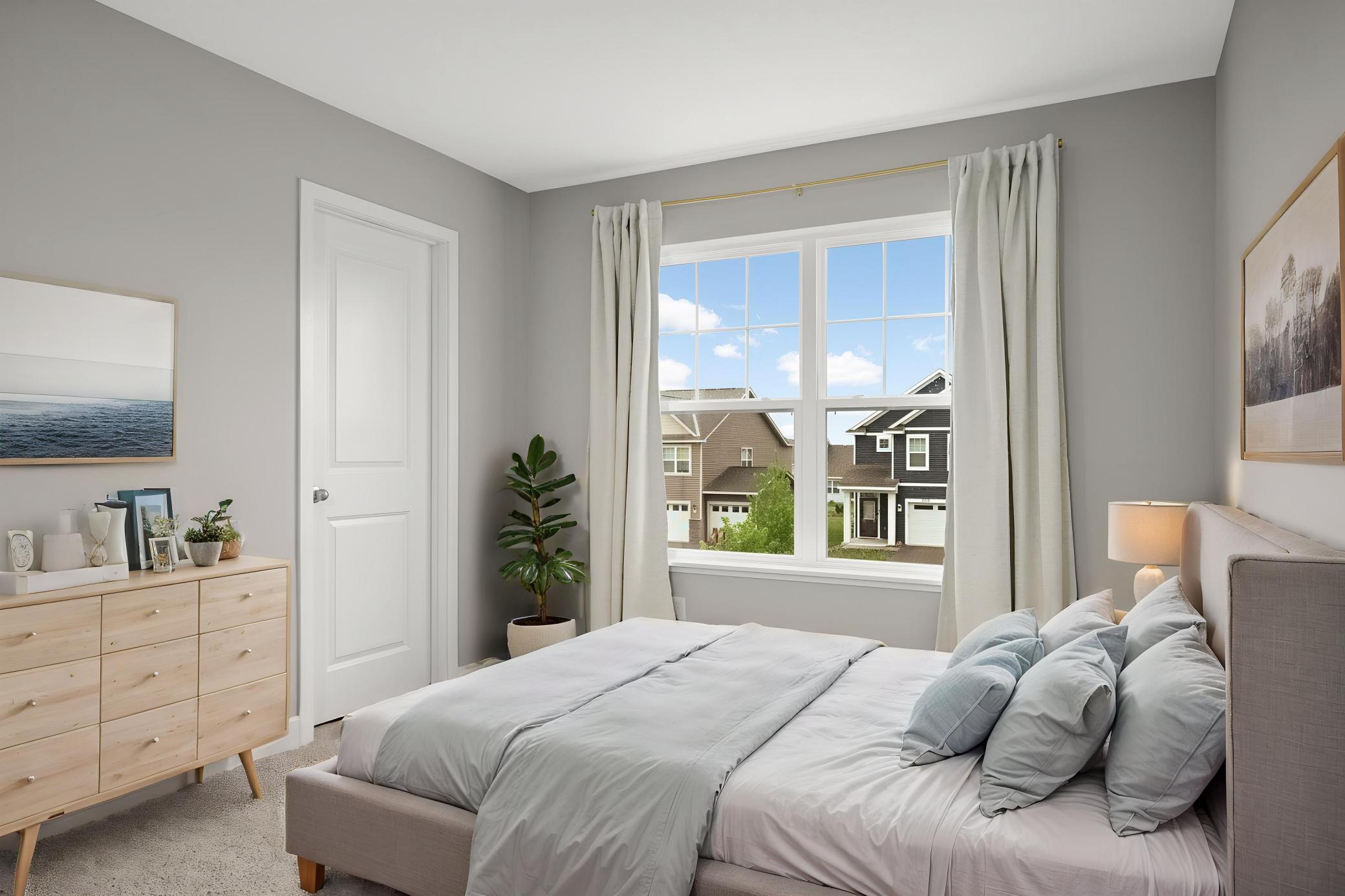 Bedroom 1 with walk-in closet - Virtually Staged