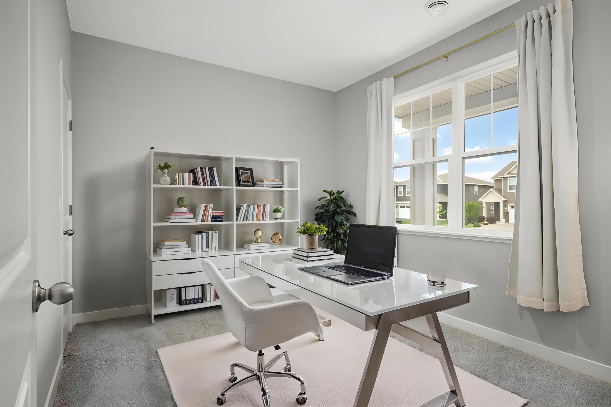 Spacious main floor flex room can be used as a bedroom or office