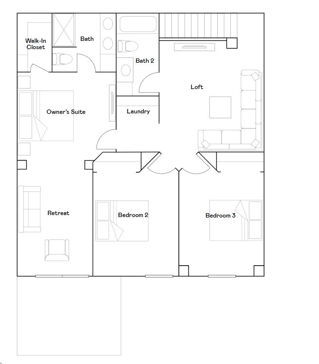 Revere upper level floorplan.