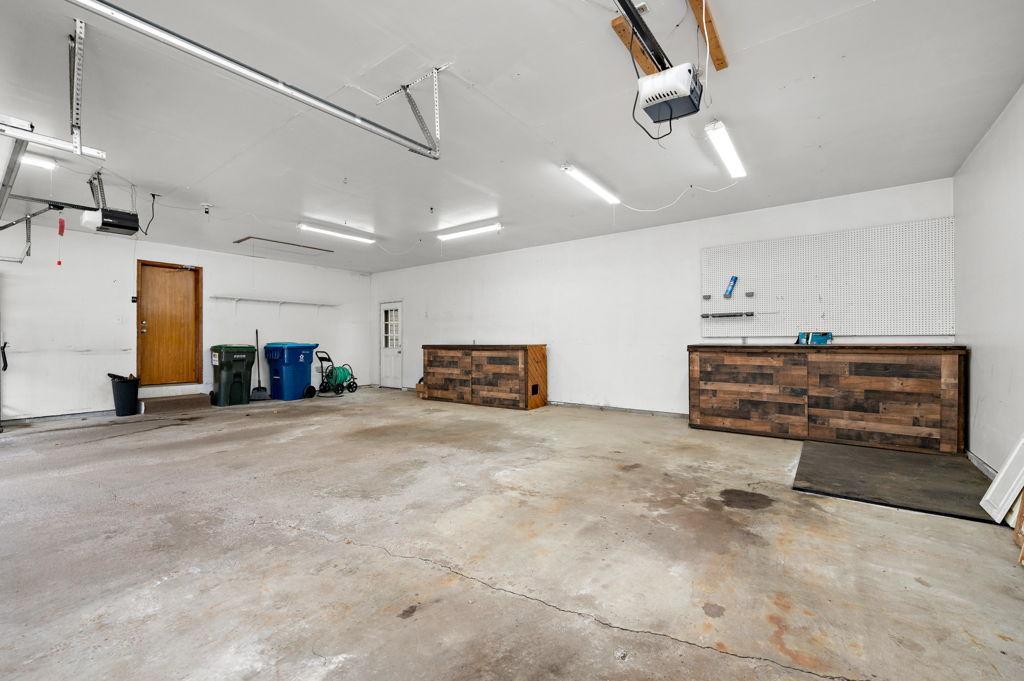 finished garage space 27ft deep.