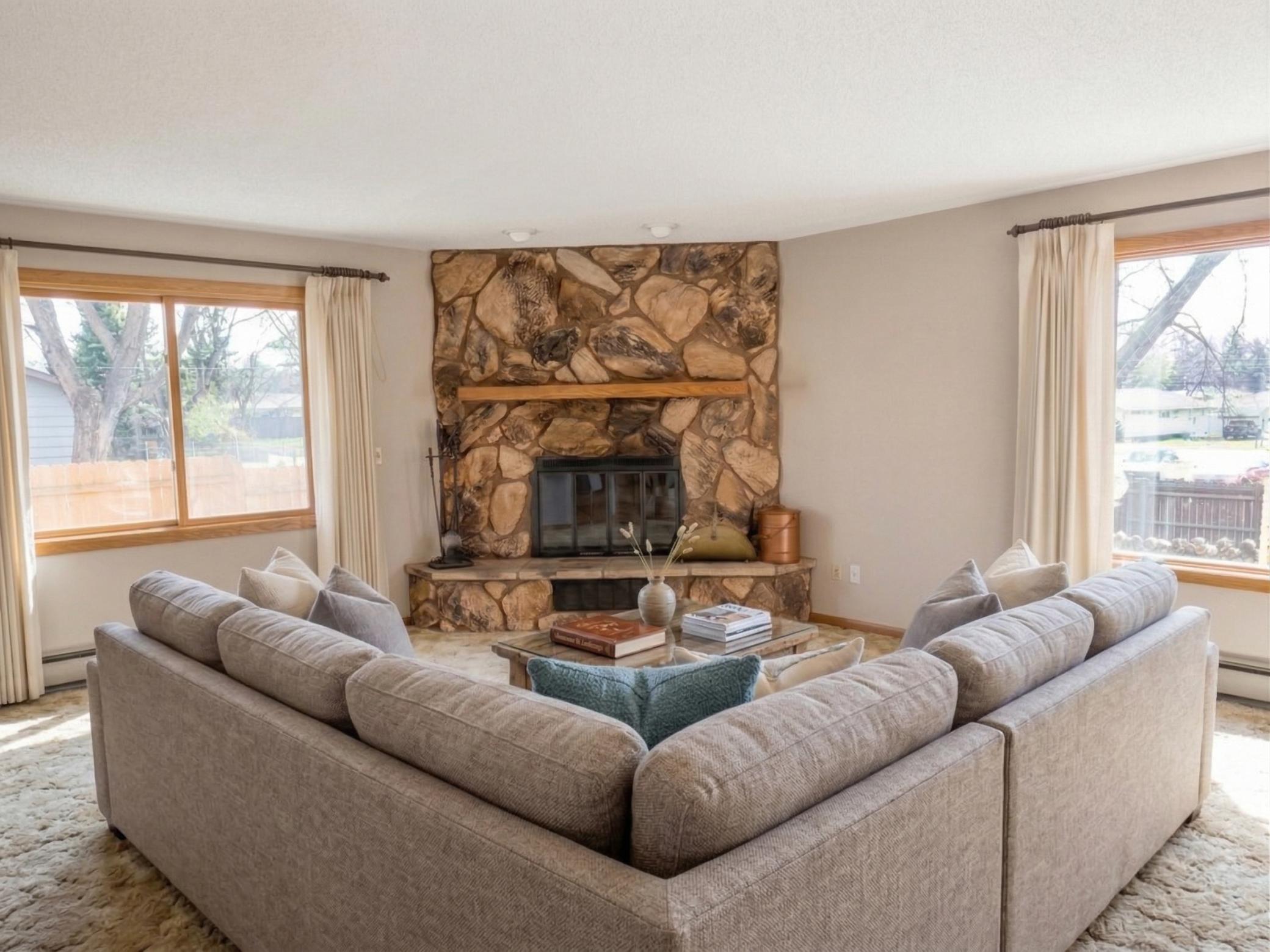 Virtually Staged Family Room