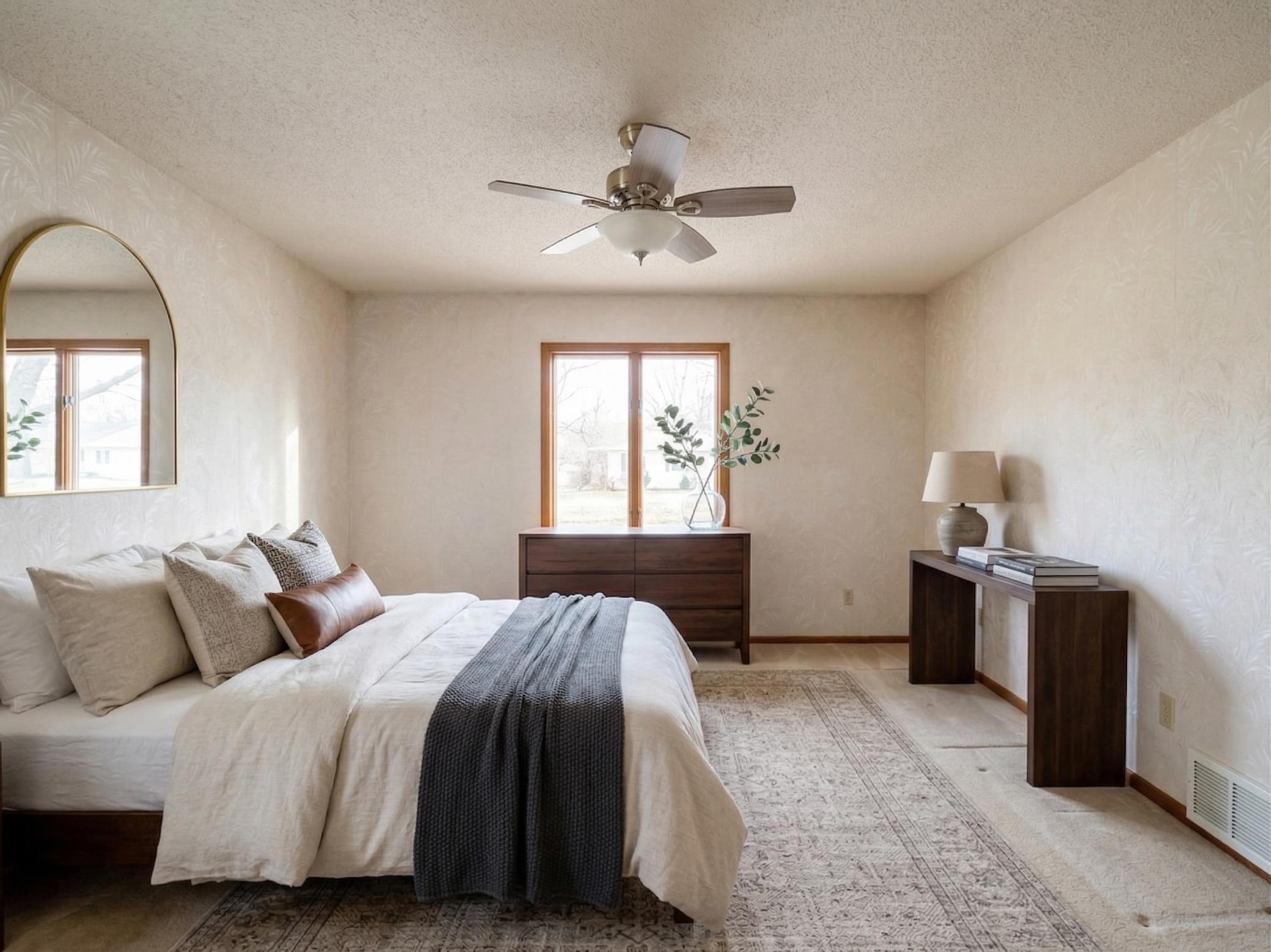 Virtually Staged Primary Bedroom