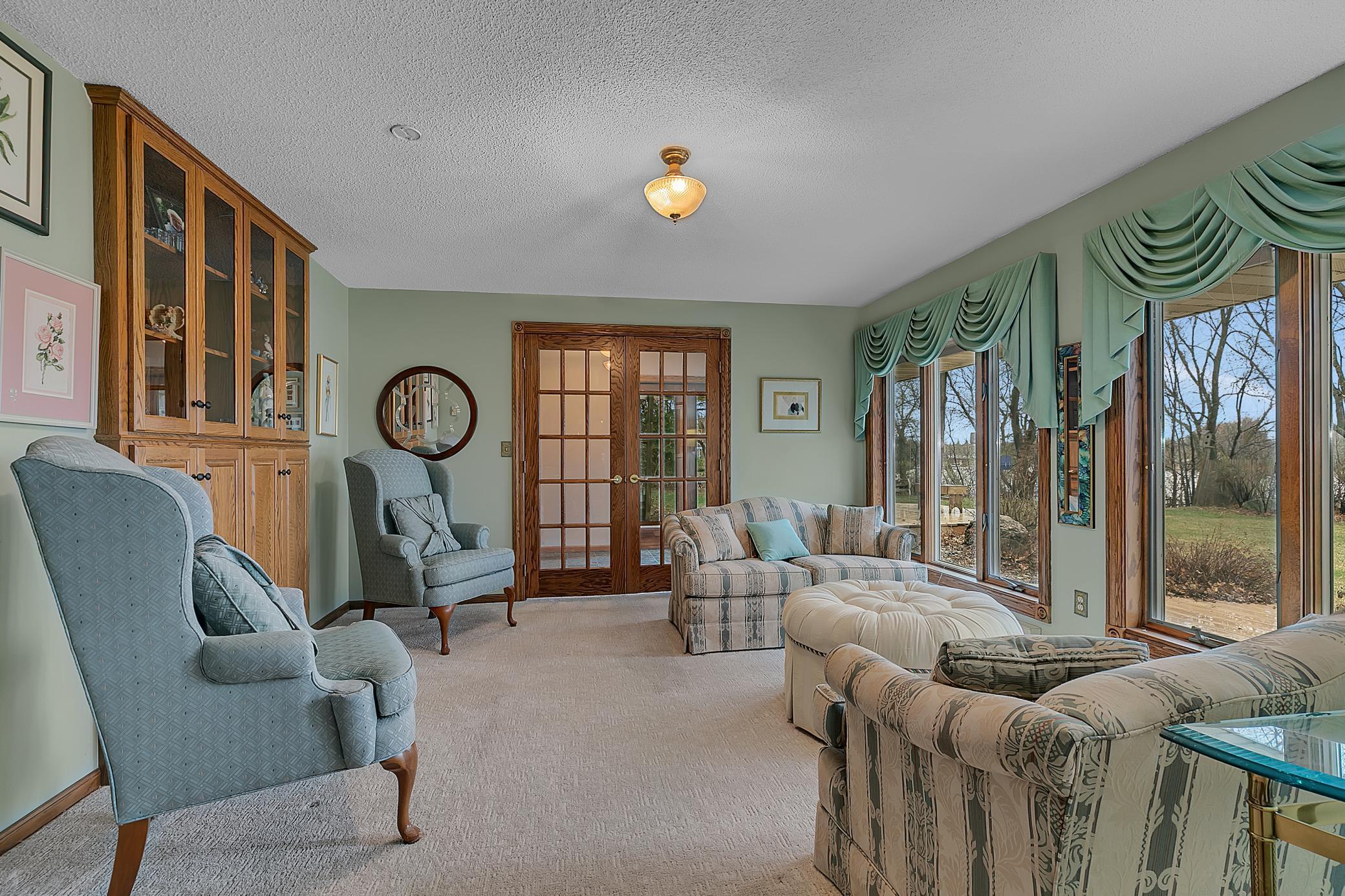 The French doors lead into the 3rd bedroom.
