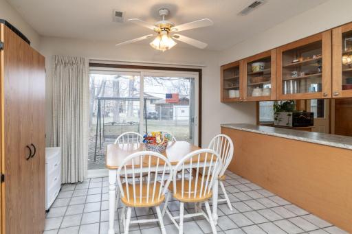 Dining room with sliding door to patio area