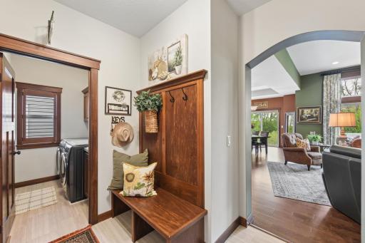 Mudroom off the garage provides additional storage and main level laundry.