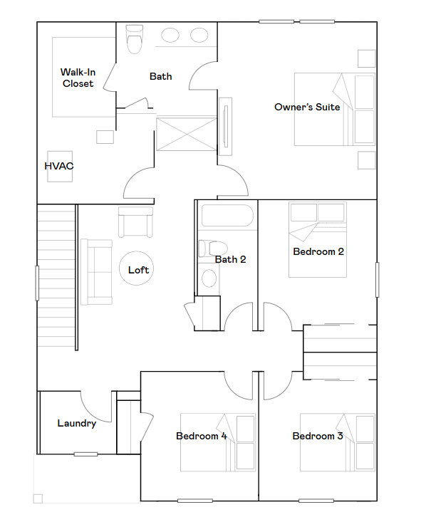 Canton upper level floorplan