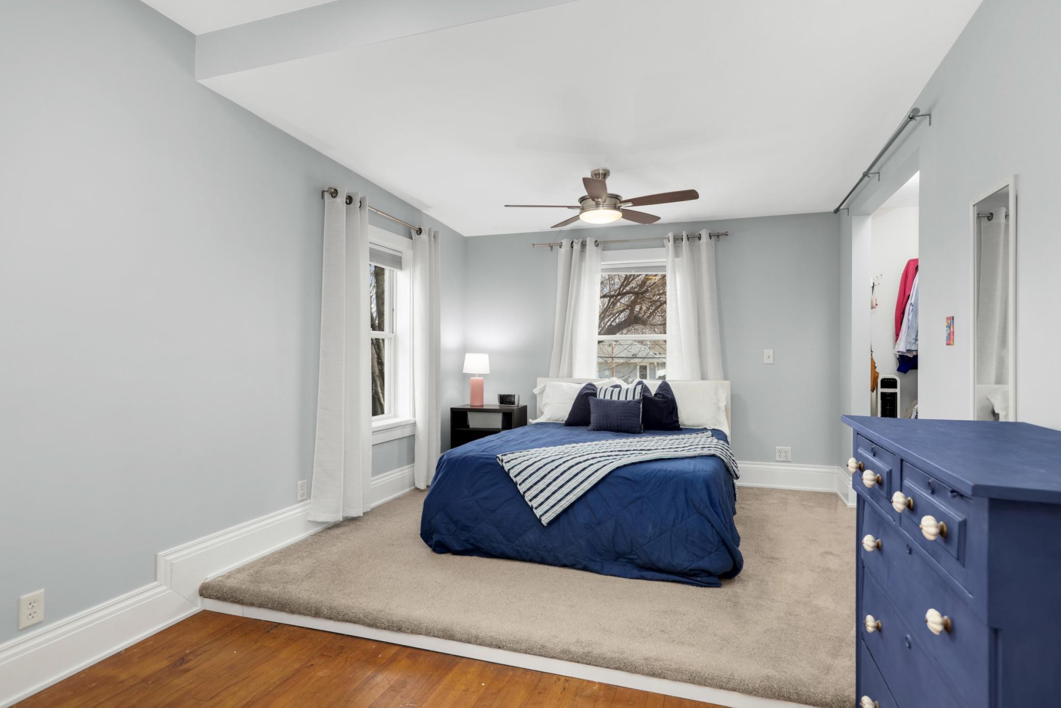 Spacious primary bedroom