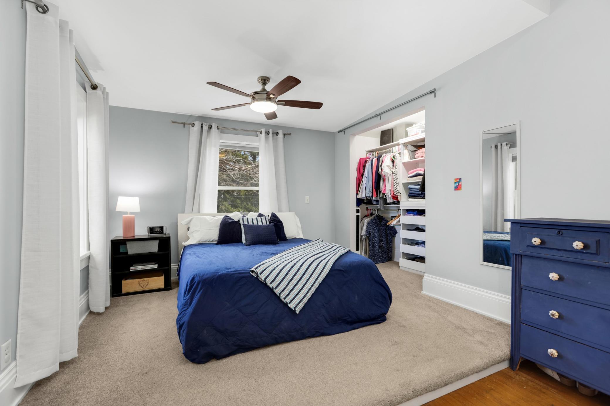 Spacious primary bedroom