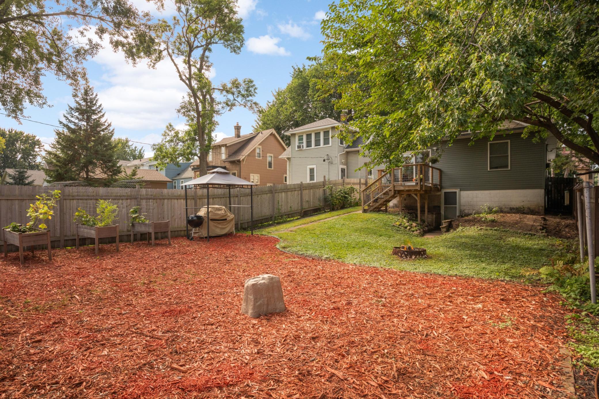 Fully fenced backyard