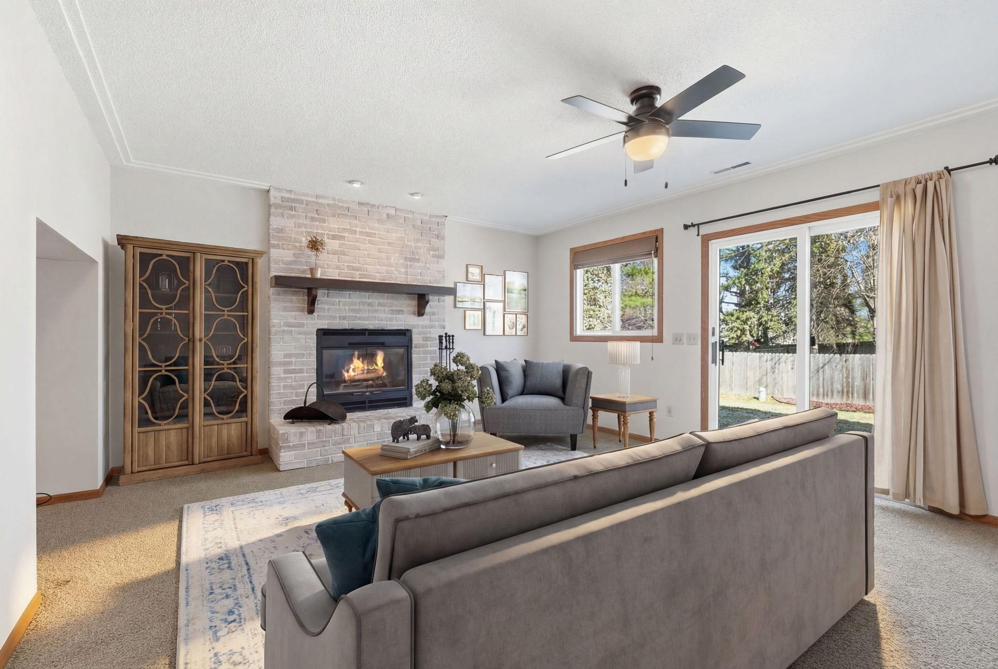 Lower Level Family Room Virtually Staged