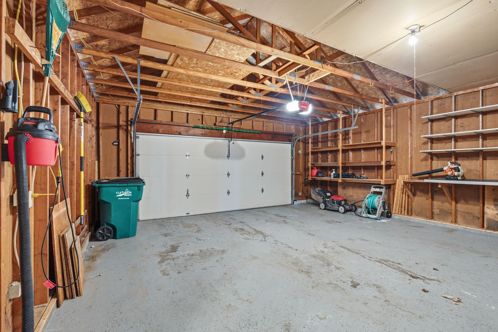 Attached 2 car garage