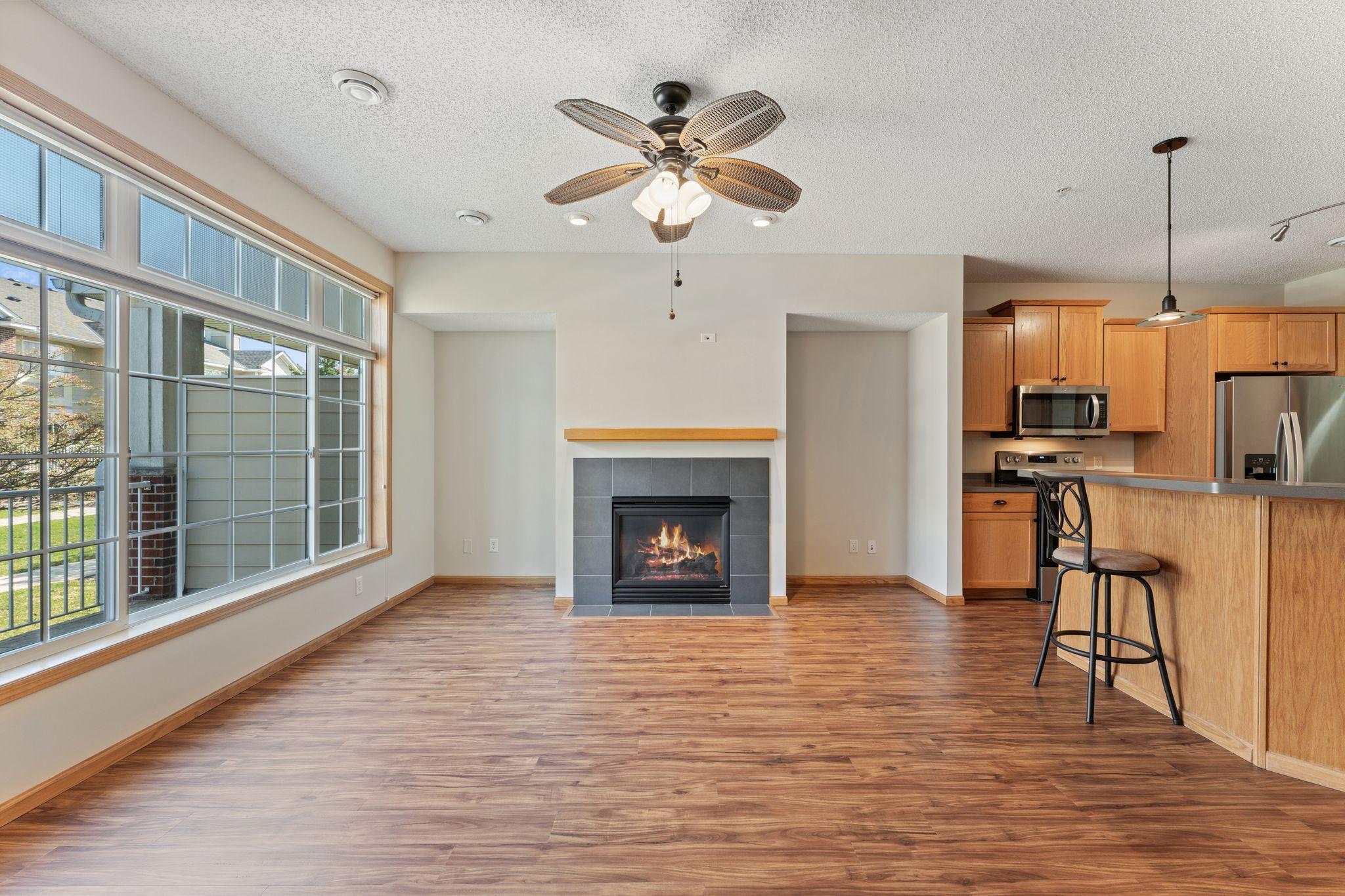 Cozy gas fireplace in Family Room