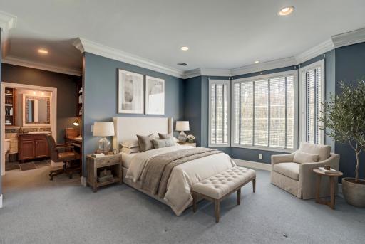 Guest bedroom and bath (virtually staged)
